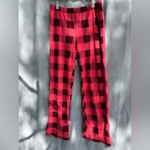 Pink and maroon plaid pajama pants size medium